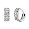 Versión coreana de pendientes de doble fila con diamantes completos pendientes pendientes de plata de ley 925 pendientes de circonita con diamantes completos fabricantes al por mayor en stock