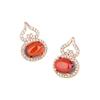 Pendientes de calabaza de calcedonia en plata de ley s925, pendientes de calcedonia verde, pendientes de moda literaria clásica para damas, pendientes de plata con granate para mujer.
