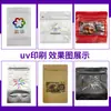 Bolsas de papel kraft negras con ventana, auto-parables, auto-sellables, acabado mate, adecuadas para empaquetar galletas de copo de nieve y café, disponibles para impresión a color en lotes pequeños