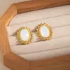 Pendientes Transfronterizos de Estilo Europeo y Americano para Mujer, Diseño Estilo Ins Francés, Pendientes de Acero Inoxidable, Pendientes de Perlas de Alta Gama al por Mayor