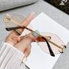 Novos óculos de sol de moda sem aro Tendência europeia e americana óculos de sol de corte personalidade doce e cool cor de doce óculos poligonais