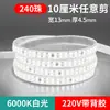 Tira de Luces LED Ultra Brillante Impermeable para Exteriores 220V Ingeniería Pared Exterior Sala de Estar Exterior Techo Luz Cálida Tira de Luz Blanco Cálido