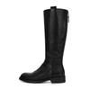 Outono/Inverno 2025 Novo Estilo Zíper nas Costas Vintage Bico Redondo Desgastado Cano Alto Emagrecedor Botas Longas Femininas Versáteis Botas de Equitação com Solado Grosso