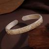 Nuevo Pulsera del Dios de la Riqueza Chapada en Oro para Mujer, Estilo Étnico Versátil de Moda con Versículos del Sutra del Corazón Pulsera Chapada en Plata de Ley 999
