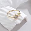 Explotaciones transfronterizas acero de titanio oro de 14K anillo simple de apertura de diamante ajustable anillo de moda INS OL temperamento venta al por mayor