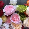 Rosa Austin de Três Cabeças Rosa Búlgara Arranjo de Flores para Casamento Adereços para Fotografia Arranjo de Flores Rosa Decorativa