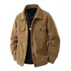 Jaqueta Masculina de Veludo Cotelê Espessa com Forro de Lã Outono/Inverno 2026, Estilo Japonês, Tamanho Grande, Roupa de Trabalho, Multibolsos, Roupa de Exterior Quente