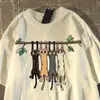 Camiseta de seda de leche con estampado de gato de dibujos animados, de manga corta, nueva para el verano, para estudiantes de secundaria