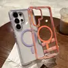 Funda Magnética Transparente Cielo Estrellado para Teléfono Adecuada para Samsung S25Ultra Protección de Lente S24/S25/A56 Fuerte Succión Magnética
