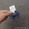 Faixa de Cabeça Nova para Bebês e Crianças Primavera e Verão Listrada Azul Marinho Fio de Seda Mini Laço Elástico Faixa de Cabelo Corda de Cabelo Flor de Cabelo