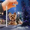 Lindo accesorio de llavero colgante de cachorro plano transfronterizo, decoración de corazón de San Valentín para mochila de acrílico