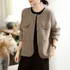 Foto real Suéter abrigo de punto de terciopelo de imitación visón estilo Pequeño Chanel 2026 Primavera/Otoño nueva versión coreana holgado suave y acogedor cárdigan de punto