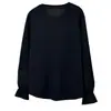 Camiseta Casual Elegante de Manga Acampanada con Corte y Cuello Redondo para Mujer Talla Grande Nueva de Primavera para Mujer Talla Grande 9474