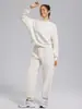 Conjunto de sudadera con medio cierre y forro polar engrosado para otoño e invierno, moda de alta gama, conjunto deportivo casual para correr y fitness para mujer