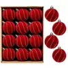 Decoraciones de Bolas de Navidad Afelpadas, Adornos para Árbol de Navidad, Colores Rojo Vino, Marrón y Verde, Bolas Colgantes de Decoración de Escena Festiva de 6 cm