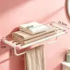 Nai Feifeng Estante para Toallas de Dopamina Estante de Almacenamiento para Baño Montado en Pared Rojo Acero Inoxidable Estante para Toallas