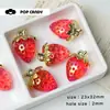 Colgante de fresa DIY, accesorios de joyería hechos a mano, cadena de acrílico para teléfono móvil, llavero, colgante, pulsera, accesorios, material