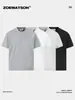 Camiseta de Manga Corta con Cuello Redondo, Corte Tridimensional Estilo Americano, Peso Pesado para Hombre ZOEWATSON, Sencilla, Transpirable, Versátil, Top de Verano