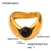 Anillo Abierto Irregular de Acero Inoxidable Pulido Fino de Ensueño Horno de Combinación Galvanoplastia al Vacío Ins Anillo de Moda al por Mayor
