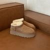 Botas de Nieve Lan Gui con Forro de Lana, Botines de Piel Suave Engrosados, Lana y Piel de Oveja Integrados, Zapatos de Algodón Gruesos con Suela para el Noreste para Mujer, Ropa de Invierno para Exteriores