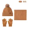 Conjunto de Tres Piezas de Gorro Bufanda Guantes Tejidos para Otoño Invierno Gorro de Lana Grueso Cálido Guantes con Pantalla Táctil para Mujer