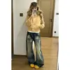 Jeans Retro Americano Desgastado Guadaña Mujer 2026 Otoño Nuevo Cintura Alta Holgados Rectos Pierna Ancha Pantalones Guadaña