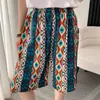 Shorts Masculino, Novo Estilo de Verão Calça Pijama de Algodão e Seda, Estilo Fino Que Pode Ser Usado Fora, Calça Estampada de Cinco Quartos, Calça de Praia Solta Tamanho Grande