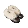 Zapatos de Cuero Pequeños de Tacón Grueso Más Vendidos para Mujer 2026 Nuevos Zapatos de Invierno Calentitos con Forro de Piel Mary Jane Slip-on Tacones Altos