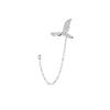 Aretes de botón de cola de pez delfín moda femenina elegante personalidad sirena Ji sueño flash Diamante sirena espuma clip para hueso de la oreja