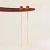 Hilo de Oreja Xuanxue para Mejorar la Riqueza Exquisitos Pendientes de Borla de Temperamento para Mujer Nuevo Estilo Chino Largos Simples de Nicho Moda Pendientes Únicos