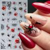 Nuevas pegatinas de uñas de Halloween transfronterizas 5D flotantes con diseño de araña, labios y insectos, pegatinas para uñas al por mayor