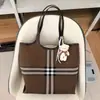 Bolsa Tote de Cuadros Nueva, Sencilla y Elegante, para Verano 2026, Bolso de Hombro Rayado de Gran Capacidad, Casual y Moderno, para Viajes de Negocios