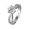 Anel Oito Corações Oito Flechas Moissanita Imitação Um Quilate Anel de Casamento Feminino Seis Garras Atacado do Fabricante Original Diamante Novo Modelo 2025