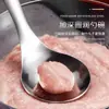 Cuchara Prensa Albóndigas de Acero Inoxidable Artefacto Casero Extrusora Fabricante de Albóndigas Molde Redondo para Freír Cuchara Excavadora Cuchara para Bolas de Pescado