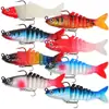 Nova isca de pesca multi-seção com chumbo 16,5g isca macia de cauda em T multi-seção isca peixe artificial