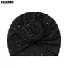 Chapéu Transfronteiriço para Mulheres com Lantejoulas e Turbante Floral, Chapéu Lenço Étnico, Chapéu para Quimioterapia, Chapéu Turbante Popular e da Moda