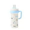 Taza Termo Linda Estilo Coreano con Tema de Mascotas, Acero Inoxidable 304, Bloques de Color Macarrón con Asa, Taza de Hielo Portátil para Exportación