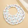 Babero de Gasa de Seis Capas con Forma de Pétalo para Bebé Algodón Puro Clase A Toalla para Babas Babero para Recién Nacido Unisex Estilo Delgado Primavera y Verano