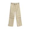 2025 Verano Nuevo Pantalones Cargo Holgados de Cintura Alta con Cordón para Mujer Americano Moderno Plisado en la Rodilla Pantalones Casuales Rectos