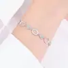 Plata de ley maciza S925 base vacía plana 4x6/6x8mm ajuste DIY jade transmisión en vivo corazón con diamantes pulsera de 3 piedras principales
