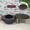 Nuevo Estufa de Barbacoa de Carbón Juego de Té Mesa Integrada Rural Calefacción Exterior de Patio Mesa de Café para el Hogar