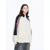 Chaqueta deportiva casual de retazos color block estilo americano para mujer, sudadera con cremallera estilo universitario para primavera y otoño, cárdigan, chaqueta de béisbol