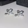 Gato Perezoso Catty Super Brillante Diamante 5A Mariposa Tachonada Colgante Gota de Agua Perforación Oreja Stud Tornillo Plano Stud para Mujeres