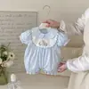 2026 Nuevo Estilo de Verano Mono de Algodón Puro Princesa Traje de 100 Días Bebé Verano Delgado Elegante Traje de Gateo para Exteriores