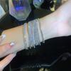 Zircônia pulseira aberta enrolada design de nicho strass pulseira empilhada estilo simples frio pulseira elegante de alto senso