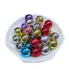 Contas Metálicas Redondas de 16mm com Revestimento Colorido Uv Furo Reto Contas para Corrente de Celular DIY Pingente de Carro Contas Verde Natal