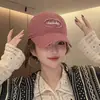 Gorra de Béisbol Bordada Retro Estilo Coreano con Borde Deshilachado para Mujer, Parte Superior Suave, Transpirable, Oversize, Sombrero Adelgazante, Gorra de Béisbol Unisex