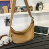 Bolsa de Pano Macio Conveniente de Grande Capacidade, Bolsa de Pano Simples, Bolsa de Ombro, Bolsa Transversal Feminina, Bolsa Estilo Japonês Dumpling, Bolsa de Aula para Estudantes