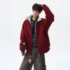 Sudadera con cremallera deportiva P60 extragrande 8XL para hombre, corte holgado, estilo otoño, M, doble WY91, diseño de bloques de color, ropa casual