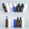 Botella plana de 120 ml 150 ml con bomba de rosca, empaque cosmético, champú, loción corporal, loción para manos, para rellenar